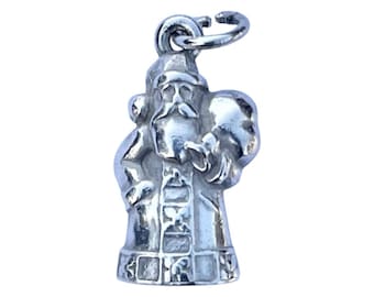 James Avery .925 Silver Retired Saint Nick Santa Claus Quilted Robe 3D Charm
