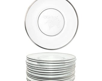 Fostoria “Bridal Belle” Set of 12 Glass Luncheon or Large Salad Plates 8 1/2”