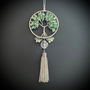 Handmade Tree of Life Sun Catcher, Crystal Wall Hanging, Rear View Mirror Charm, Hanging Decor for Home, Car or Office (6 Color Options)