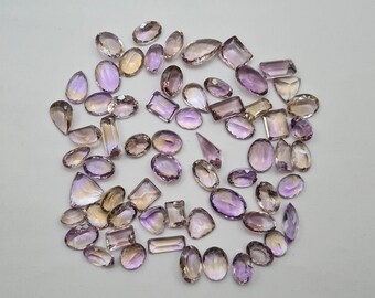 50 Carat Natural Ametrine Faceted Gemstone~ Mix  Shape High Quality Ametrine Cut Stone~ Natural Ametrine Gemstone Lot