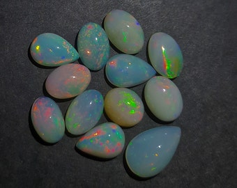 Gorgeous Opal CabochonEthiopian100 NaturalAAA QualityWelo Opal16X11X4.50MMPearWhite OpalLoose Gemstone for Jewellery Making