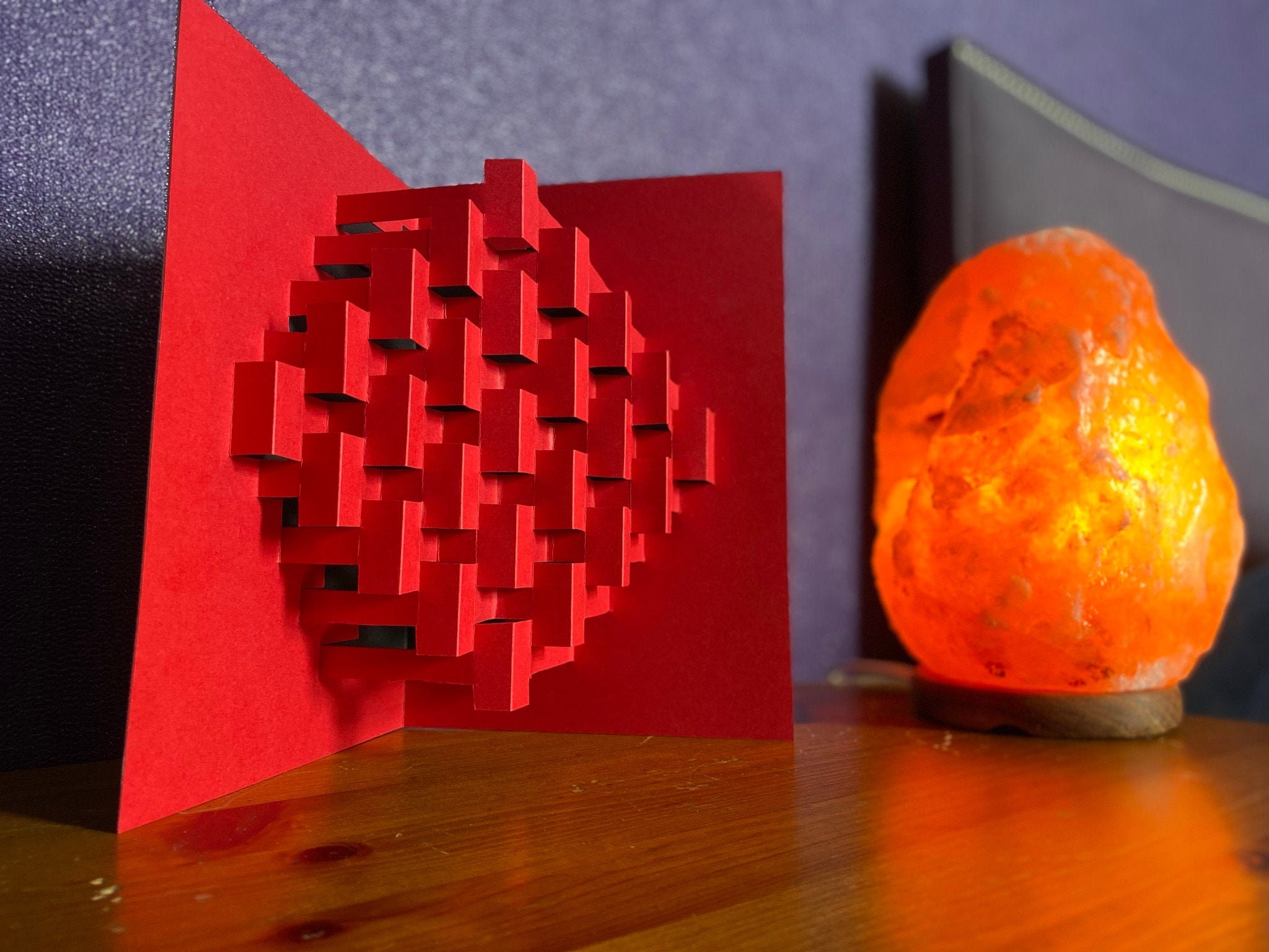 tyran Shredded jord Handmade 3D Pop up Card Geometric Origami Fractal Art Cubes - Etsy