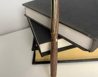 Walnut And Gold Twist Pen
