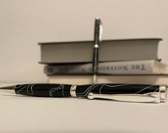 Black And White Acrylic Twist Pen