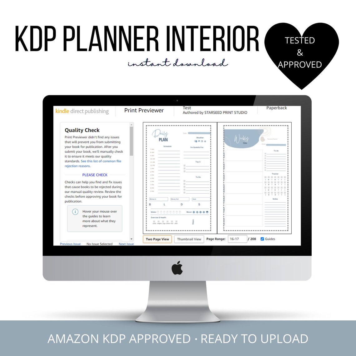 Two Approved KDP Planner Templates 6 Month Planner Templates KDP PDF