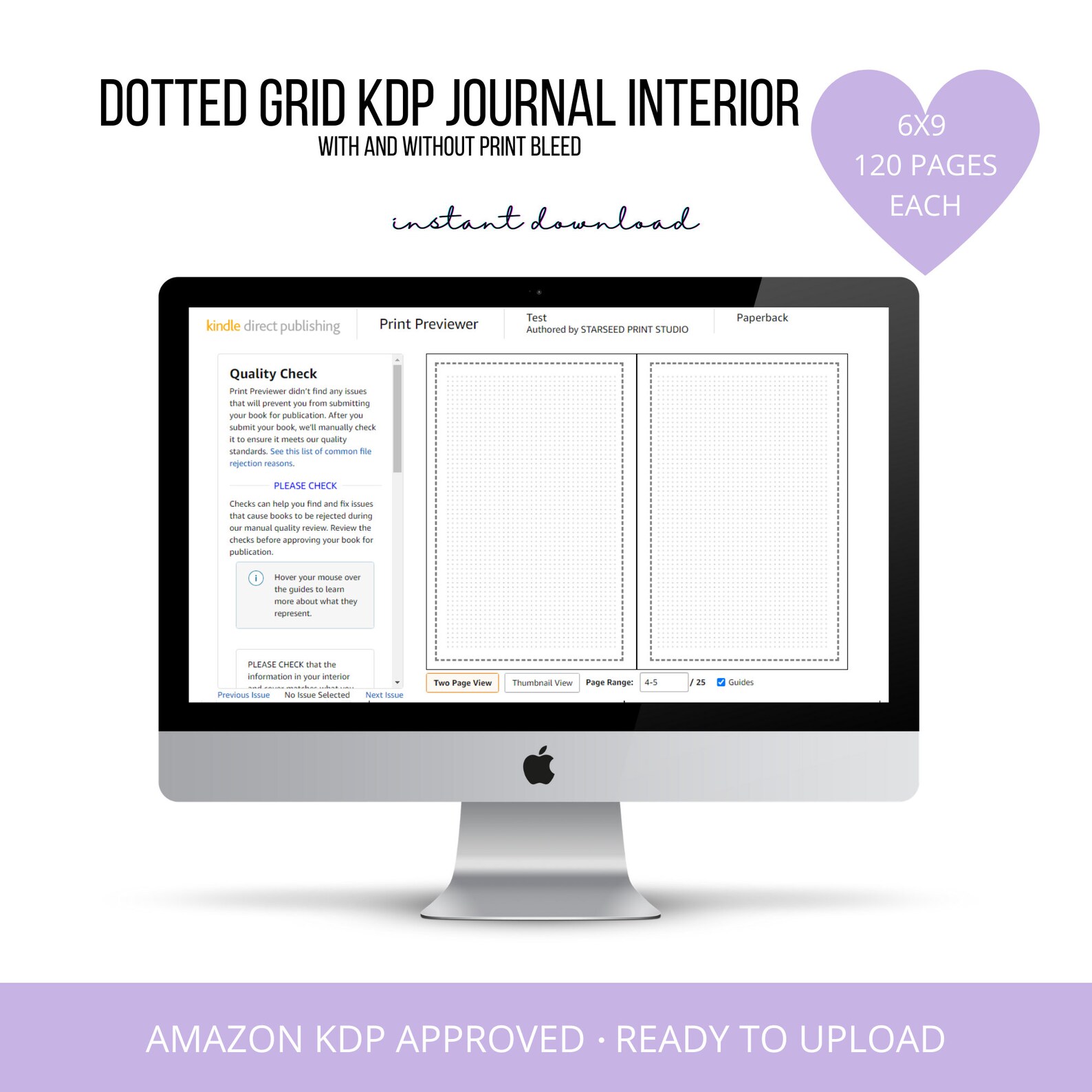 Approved KDP Dotted Lined Journal Template | 120 Pages PDF | Digital ...