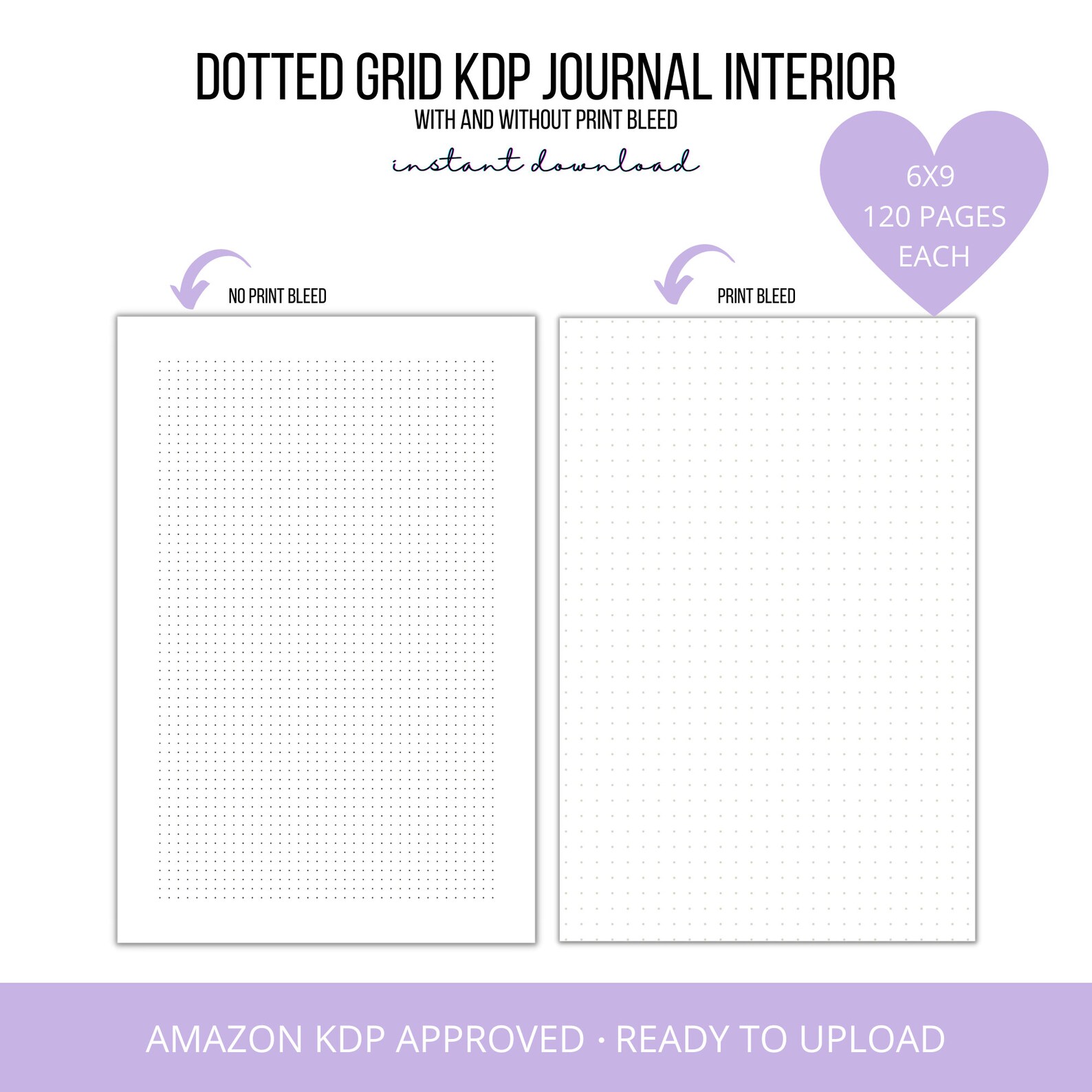 Approved KDP Dotted Lined Journal Template | 120 Pages PDF | Digital ...