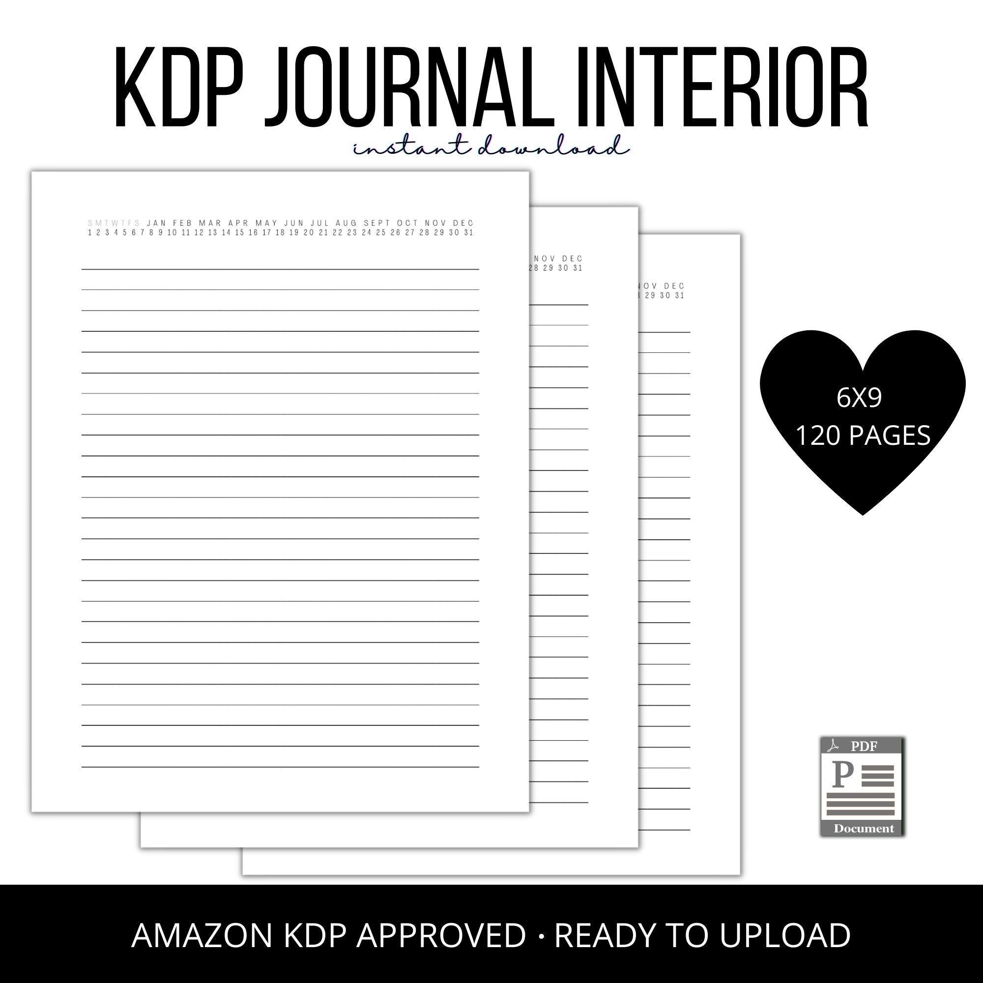 Approved KDP Journal Template 120 Pages PDF Digital Download Journal