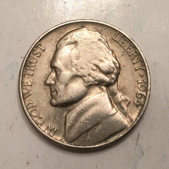 希少 1964年 (D) 5セント ジェファーソン ニッケル エラーコイン