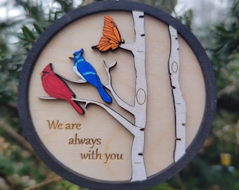 Cardinal, Blue Jay, Butterfly Ornament: Memorial Gift