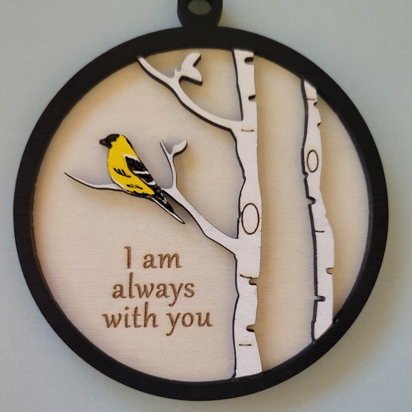 Goldfinch ornament, ornament, special gift for friend or family, loss of a loved one, memorial gift, bereavement, in memory of