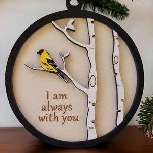 Goldfinch Memorial Ornament | Wooden Remembrance Decor | Bereavement Gift | Special Gift | Loss of a Loved One | Memorial Gift | In Memory