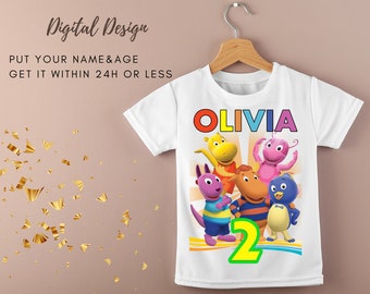 BACK YARDIGANS Digital Printable T-shirt Design Birthday Party T-shirt | You Print BACK Yardigans Custom Kids Birthday T-shirt