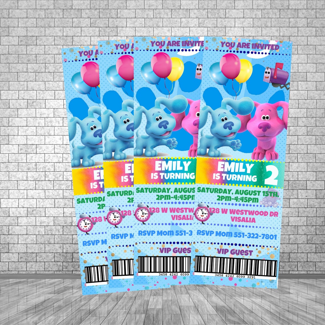 BLUES CLUES Ticket Invitation Digital Printable 1st Birthday - Etsy