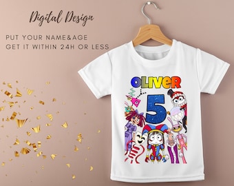 AMAZING DIGITAL CIRCUS Digital Printable T-shirt Design Birthday Party T-shirt | You Print Sublimation Kids Birthday T-shirt