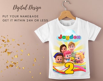 BEBEFINN Camiseta imprimible digital Diseño Fiesta de cumpleaños Camiseta / Usted imprime BEBEFINN Camiseta personalizada de cumpleaños para niños
