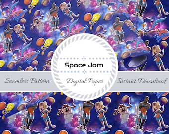 BASKETBALL TEAM SQUAD Digital Seamless Pattern Printable Fabric Birthday Party Wrap Paper | Vous Imprimez Personnalisé Enfants Bébé 1er Anniversaire