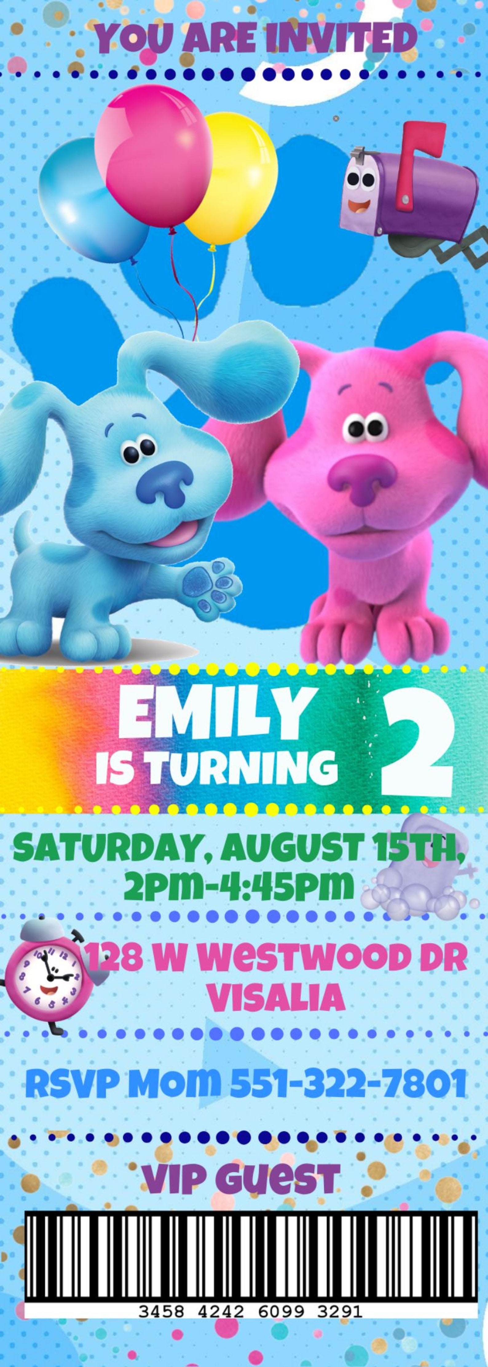 BLUES CLUES Ticket Invitation Digital Printable 1st Birthday - Etsy