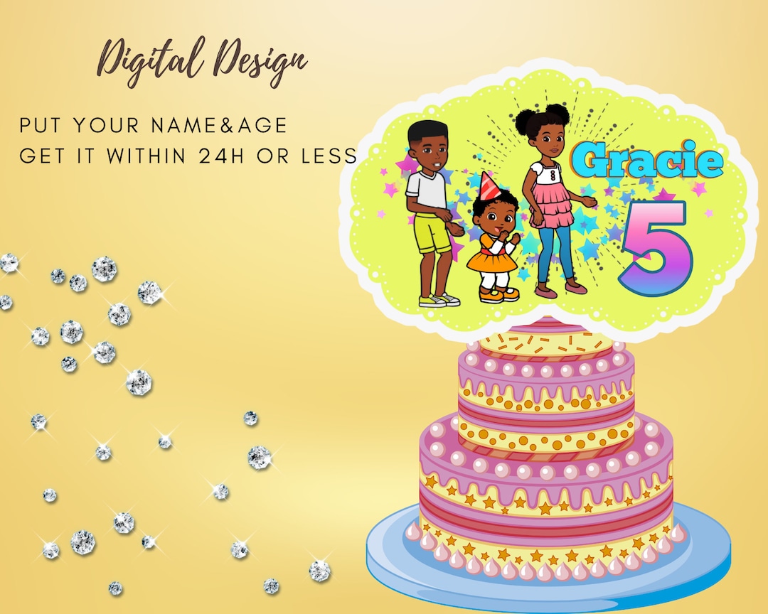 GIRL GRACIE Digital Printable Cake Topper Design 1st Birthday Supplies