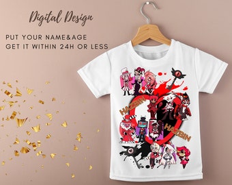 HAZBIN HOTEL Digital Printable T-shirt Design Birthday Party Download | You Print Hazbin Helluva Kids Birthday