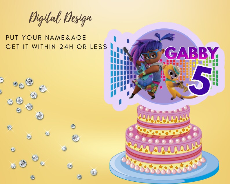 VIVO GABBY Digital Printable Cake Topper Design 1st Birthday - Etsy