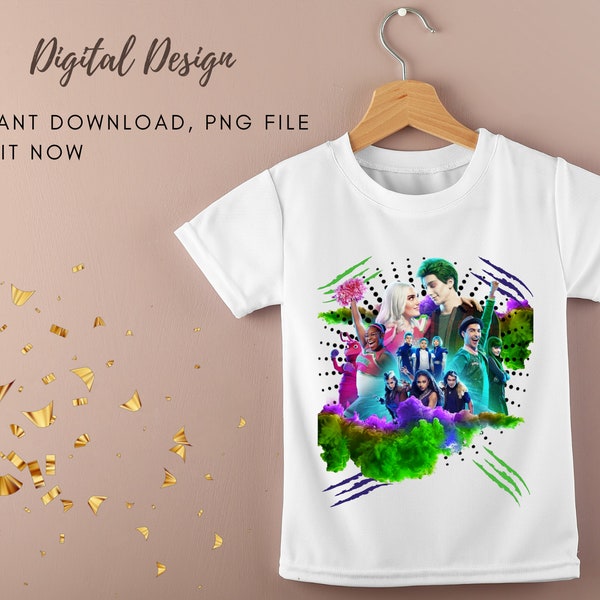 ZOMBIES 3 WEREWOLVES Digital Printable T-shirt Design Birthday Party Download | You Print Cheerleading College Addison Kids Birthday