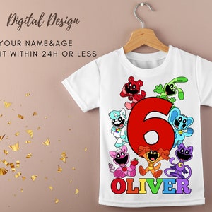 Digital Printable T-shirt Design SMILING CRITTERS Birthday Party T-shirt | You Print Custom Kids Birthday T-shirt