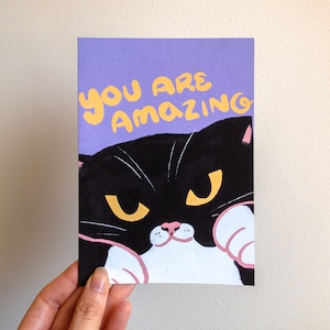 You Are Awesome - waarderingskaart, kattenliefhebbers, schattig, smokingkat, trots op je, speciaal cadeau, hou van je, bedankt, handgemaakte wenskaarten