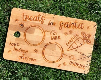 Personalized Treats for Santa Cookie & Milk Tray | Christmas Cookie Tray | Santa | Christmas | Cookie Board | Santa Board | Cookie Tray
