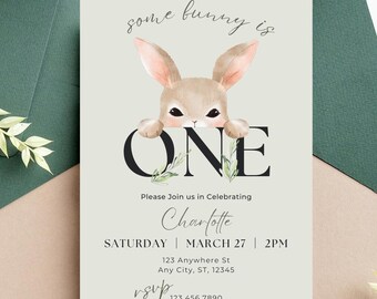Einige Hase ist eine Einladung | Digitale Vorlage | Geburtstagseinladung | Geburtstag einladen | Individuell | Personalisiert | Geburtstag | DIGITALE DATEI