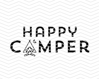 Happy Camper Digital Download | PNG | SVG | Bearbeitbar | Happy Camper | Digitale Datei | Herunterladen | Digitaler Download | Wohnmobil | Lager | Zelt