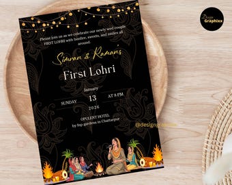 First Lohri Invitation | Punjabi Festival Celebration Card | Digital