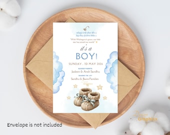 Punjabi Baby Newborn Arrival Card | DIY template