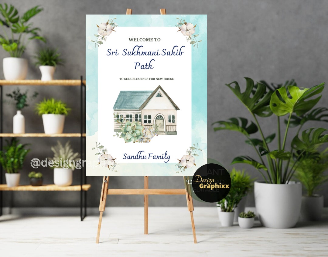 Sukhmani Sahib Path Welcome Sign for New House | Akhand Path Sahib ...