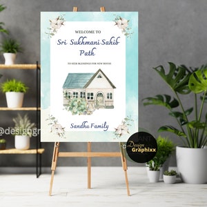 Sukhmani Sahib Path Welcome Sign: Sikh Housewarming Decor (Digital Download)