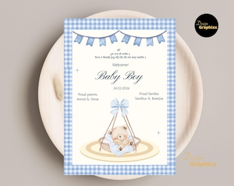 Sikh Punjabi Baby Boy Arrived E- Card Announcement
