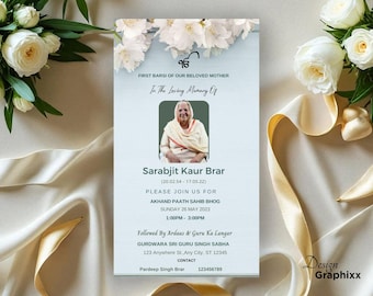 First Barsi Invitation | Sri Akhand Path Sahib or Sukhmani Sahib | Digital Downlaod