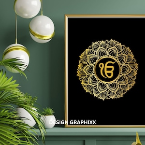 Ik Onkar Wall Art Printable | Gurmukhi Gurbani Decor | Sikh Spiritual Poster | Instant Digital Download
