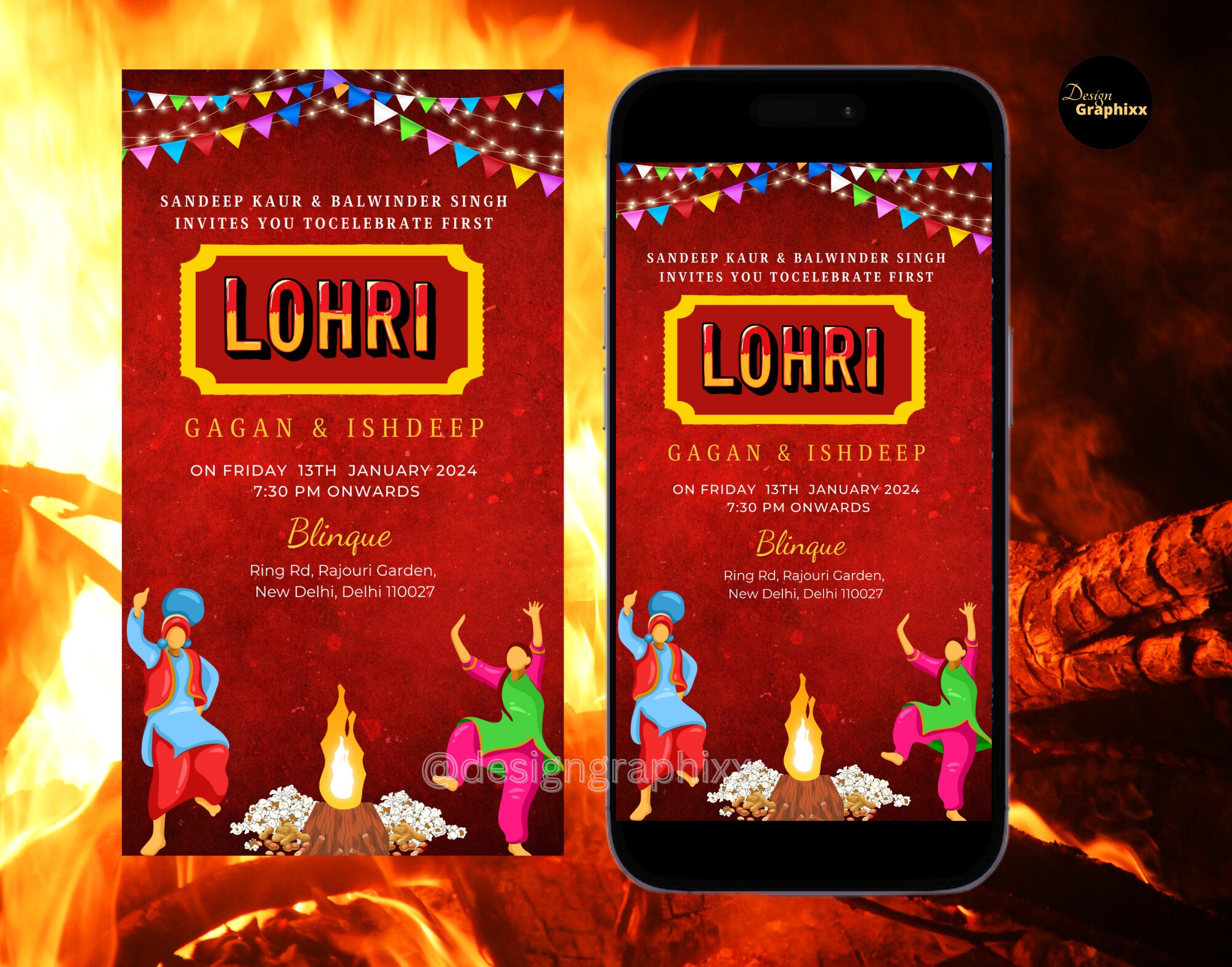 Lohri Invitation Digital Invite Animated Flame Baby Boy First Lohri Lohri Invitation Digital Invite Animated Flame Baby Boy First Lohri