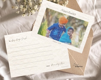 Punjabi Rakhi Photo Postcard | Sikh Sibling Card (Digital Download)