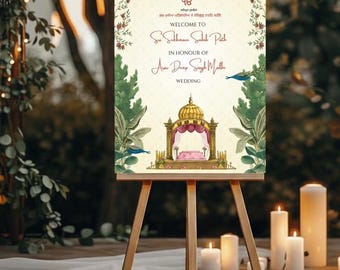 Sukhmani Sahib Path Welcome Sign | Sikh Wedding Welcome Board | Digital