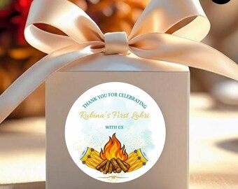 Baby Boy First Lohri Favor Tag | Printable Circle Thank You Tag (Digital Download)