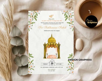 Sukhmani Sahib Path Invitation House warming, Punjabi New Home (Digital Download)