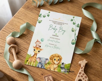 Sikh Baby Boy Birth Announcement Card | Punjabi Newborn Arrival Template (Digital Download)