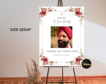 Sikh Funeral Welcome Sign | Indian Punjabi Antim Ardaas Ceremony Printable | Memorial Poster | Digital Download