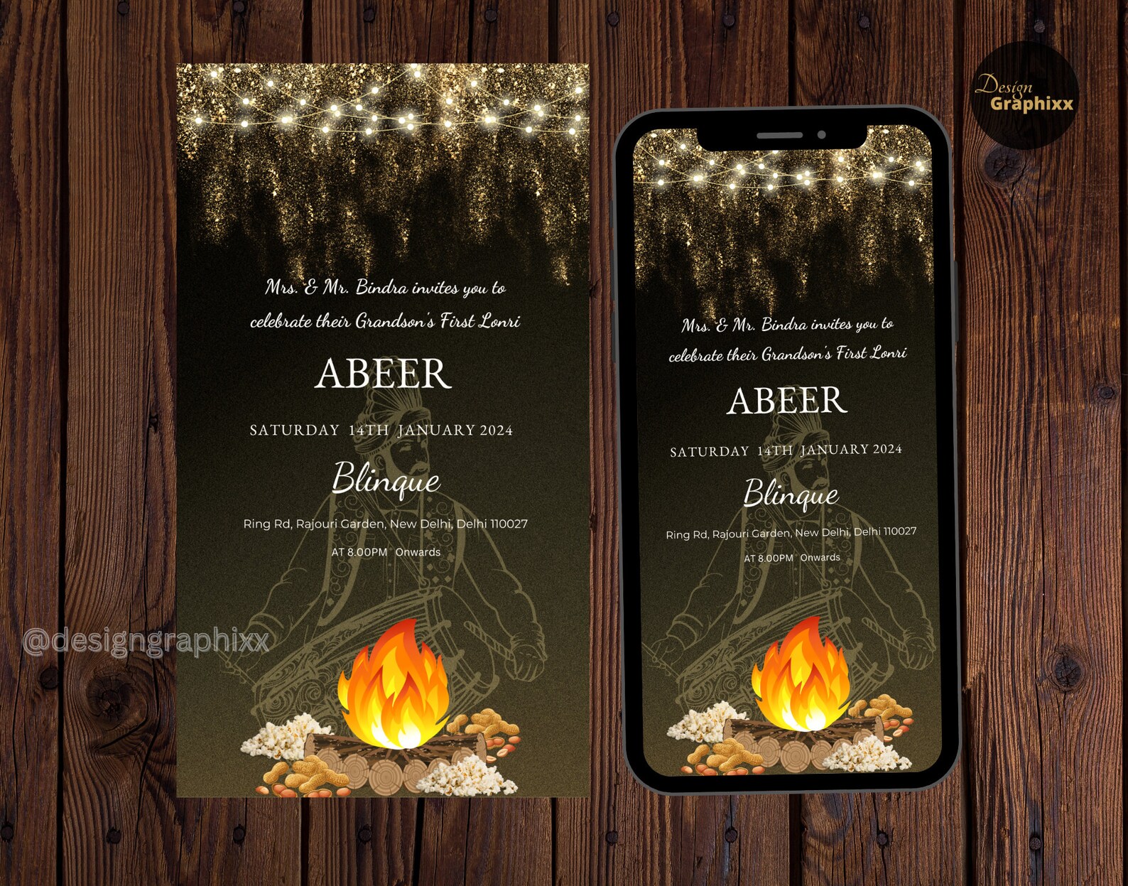 Indian Lohri Invite Lohri Festival Lohri Template First Lohri