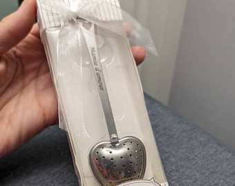 Tea infuser or small spoon personalized by laser engraving, in the shape of a heart, cat, end of year gift idea for mistress, nanny...