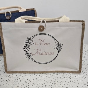 Sacs en jute personnalisés caba personnalisé cadeau maîtresse fête des méres image 6