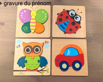 puzzles encastrements personnalisés pour enfants cadeau anniversaire, naissance, baptême