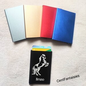 Porte cartes de crédit en métal personnalisé, RFID sécurité ,idée cadeau fête des mères,fête des pères ,anniversaire, St Valentin image 8